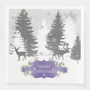 Winter Wonderland Paper Napkin - Paars Servet