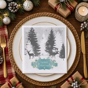 Winter Wonderland Papieren Servet - Turquoise