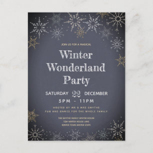 Winter Wonderland Party Holiday Uitnodiging Briefkaart