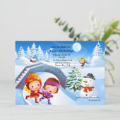 Winter Wonderland Patinage Party Invitation (Debout devant)