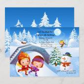 Winter Wonderland Patinage Party Invitation (Devant / Derrière)