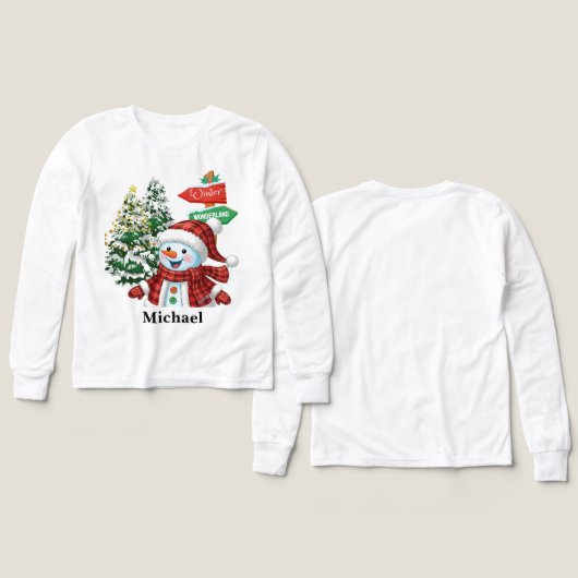 Winter Wonderland - Personalized Long Sleeve Shirt (Motif Recto et Verso)