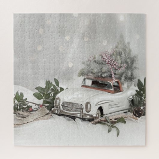 Winter Wonderland, pijnboom, auto Legpuzzel (Verticaal)