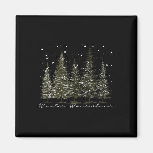 Winter Wonderland Pine Tree Natuur Lover Hiking Ca Magneet