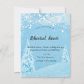 Winter Wonderland, Pine Tree Rehearsal Dinner Kaart (Voorkant)