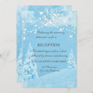 Winter Wonderland, Pine Tree Wedding Reception Kaart