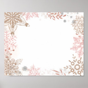 Winter Wonderland Pink Gold Poster