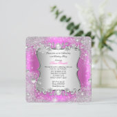 Winter Wonderland Pink Silver Snowflake Birthday 2 Kaart (Staand voorkant)
