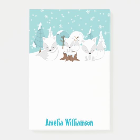 Winter Wonderland Poolvos Post-it® Notes (Voorkant)