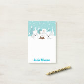 Winter Wonderland Poolvossen Post-it® Notes (Op bureau)