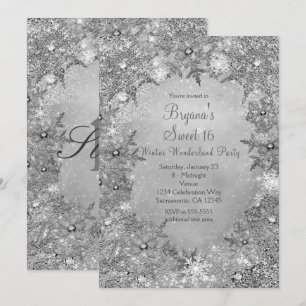Winter Wonderland Puur Zilveren Elegante Sneeuwvlo Kaart
