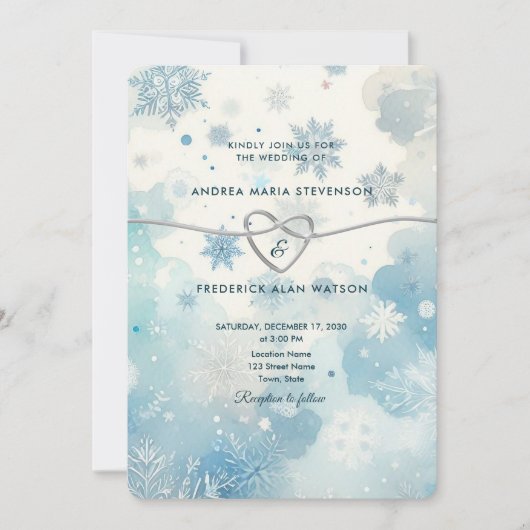 Winter Wonderland QR bruiloft uitnodiging (Voorkant)