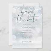 Winter Wonderland QR Code Sneeuwbruiloft Save The Date (Voorkant)