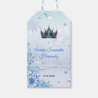 Winter Wonderland Quinceañera Herinnering Cadeaulabel