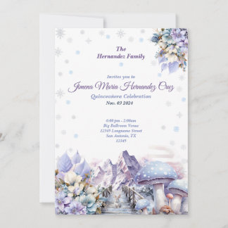 Winter Wonderland Quinceañera Uitnodiging