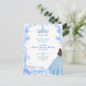 Winter Wonderland Quinceañera Uitnodiging (Staand voorkant)