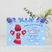Winter Wonderland Red Birthday Invitation (Debout devant)