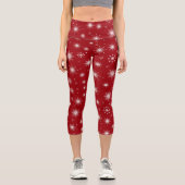 Winter Wonderland Red Leggings with Snowflakes (Recto)