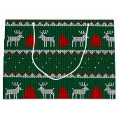 Winter Wonderland, Rendier Pine Tree Green Groot Cadeauzakje (Voorkant)