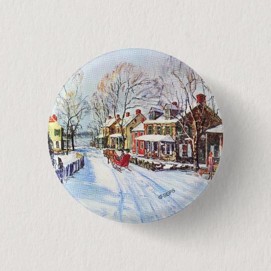Winter Wonderland Ronde Button 3,2 Cm (Voorkant)