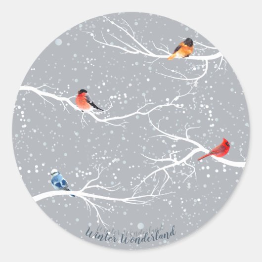 Winter Wonderland Ronde Sticker (Voorkant)