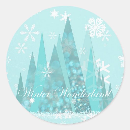 Winter Wonderland Ronde Sticker (Voorkant)