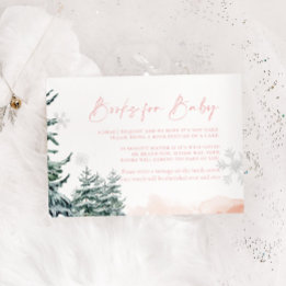 Winter Wonderland roze boeken voor Baby Kaart Notitiekaartje