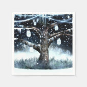 Winter Wonderland Rustic Tree Lights Mason Jars Servet (Voorkant)