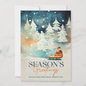 Winter Wonderland Saison Salutations Carte de Noël (Devant)