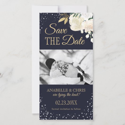 Winter Wonderland Save the Date Fotokaarten (Voorkant)