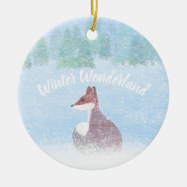 Winter Wonderland Scene with Fox Keramisch Ornament