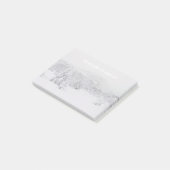 Winter wonderland serene landschap met mist post-it® notes (Schuin)