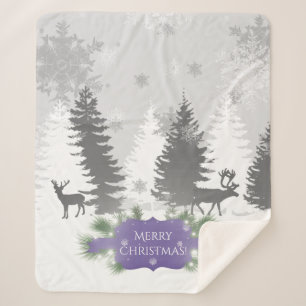 Winter Wonderland Sherpa Blanket - Paars Deken