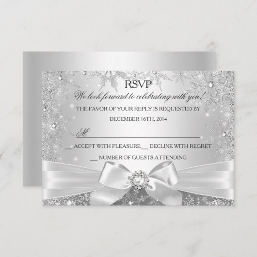 Winter Wonderland Silver RSVP (Devant / Derrière)