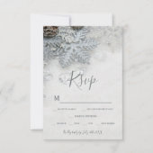 Winter wonderland Silver Snow-typografie rsvp Kaartje (Voorkant)