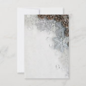 Winter wonderland Silver Snow-typografie rsvp Kaartje (Achterkant)