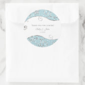 Winter Wonderland Silver Swirls Blue Sticker Étiqu (Sac)