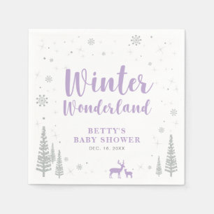 Winter Wonderland Sneeuw Baby Shower Papieren Serv Servet
