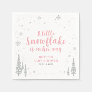 Winter Wonderland Sneeuw Baby Shower Papieren Serv Servet