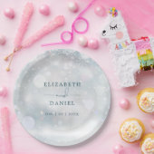 Winter Wonderland Sneeuw Bruiloft Papieren Bordje (Feest)