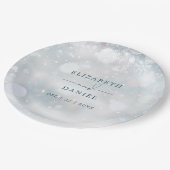 Winter Wonderland Sneeuw Bruiloft Papieren Bordje (Gekanteld)