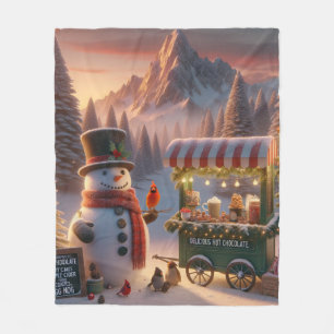 Winter Wonderland Sneeuwman's Heet Chocolade Kar Fleece Deken
