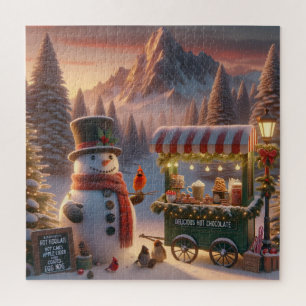 Winter Wonderland Sneeuwman'shete Chocolademobiel Legpuzzel
