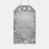 Winter Wonderland Sneeuwvlokken Zilver Elegant Par Cadeaulabel (Achterkant)