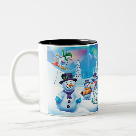 Winter Wonderland sneeuwvolk mok douanenaam (Links)