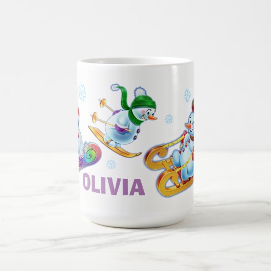 Winter Wonderland sneeuwvolk mok douanenaam (Center)