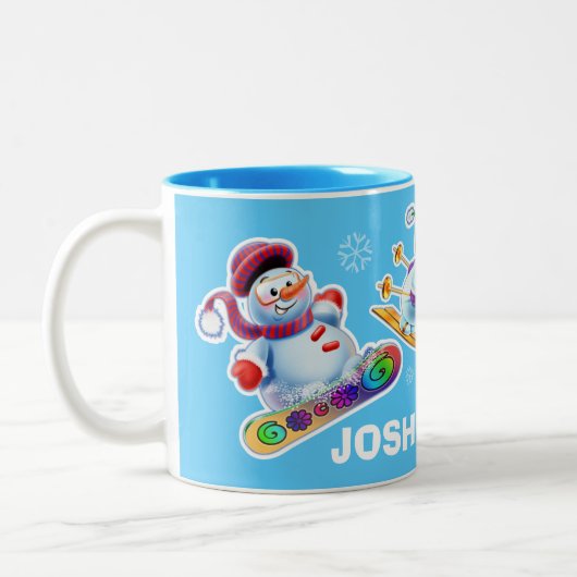 Winter Wonderland sneeuwvolk mok douanenaam (Links)