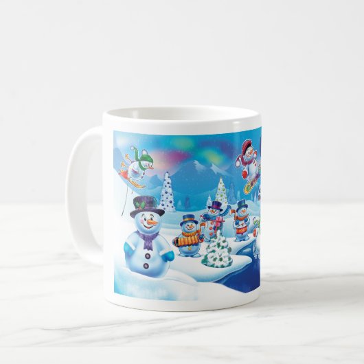 Winter Wonderland sneeuwvolk mok douanenaam (Voorkant links)