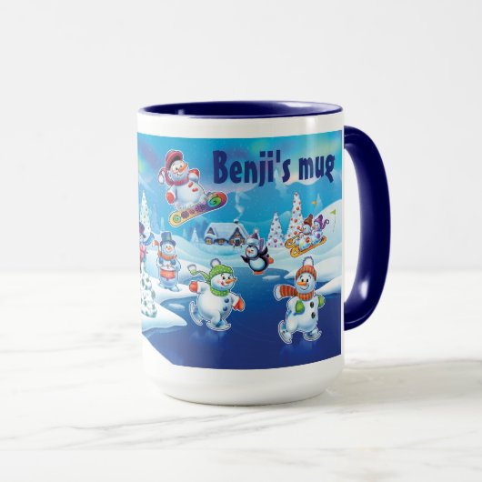 Winter Wonderland sneeuwvolk mok douanenaam (Voorkant rechts)