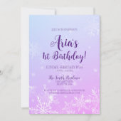 Winter Wonderland Snowflake 1e verjaardag Kaart (Voorkant)